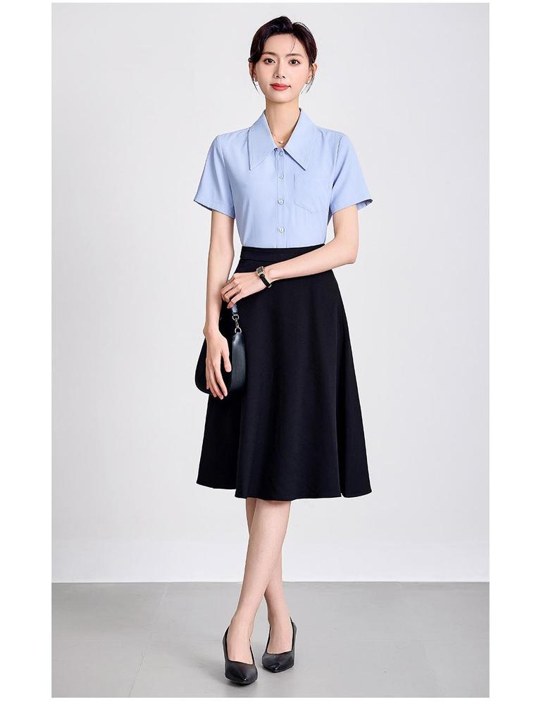 Women's Short Sleeve White Shirt for Professional or Formal Wear