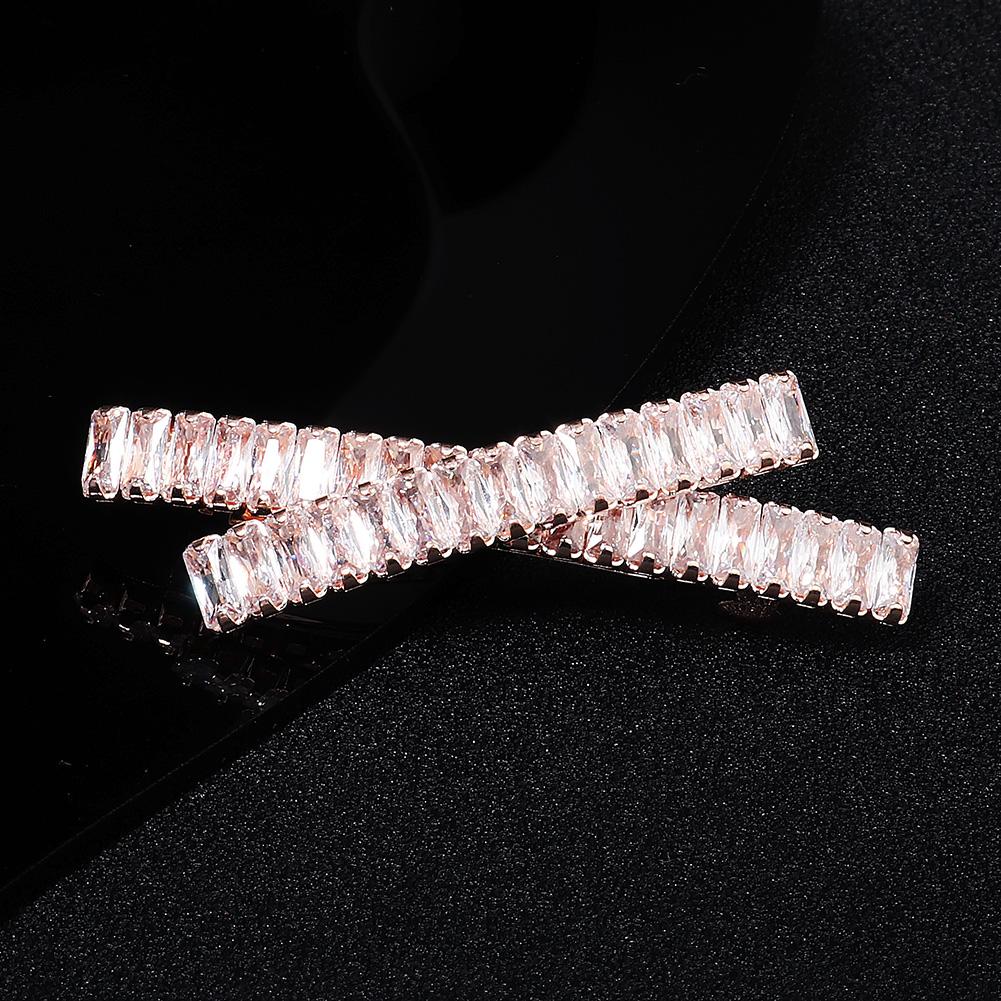 Fashion Barrette Cubic Zirconia Leaf Hair Clips for Women Accessories Bridal Wedding Hair Jewelry Party Bride Headpiece