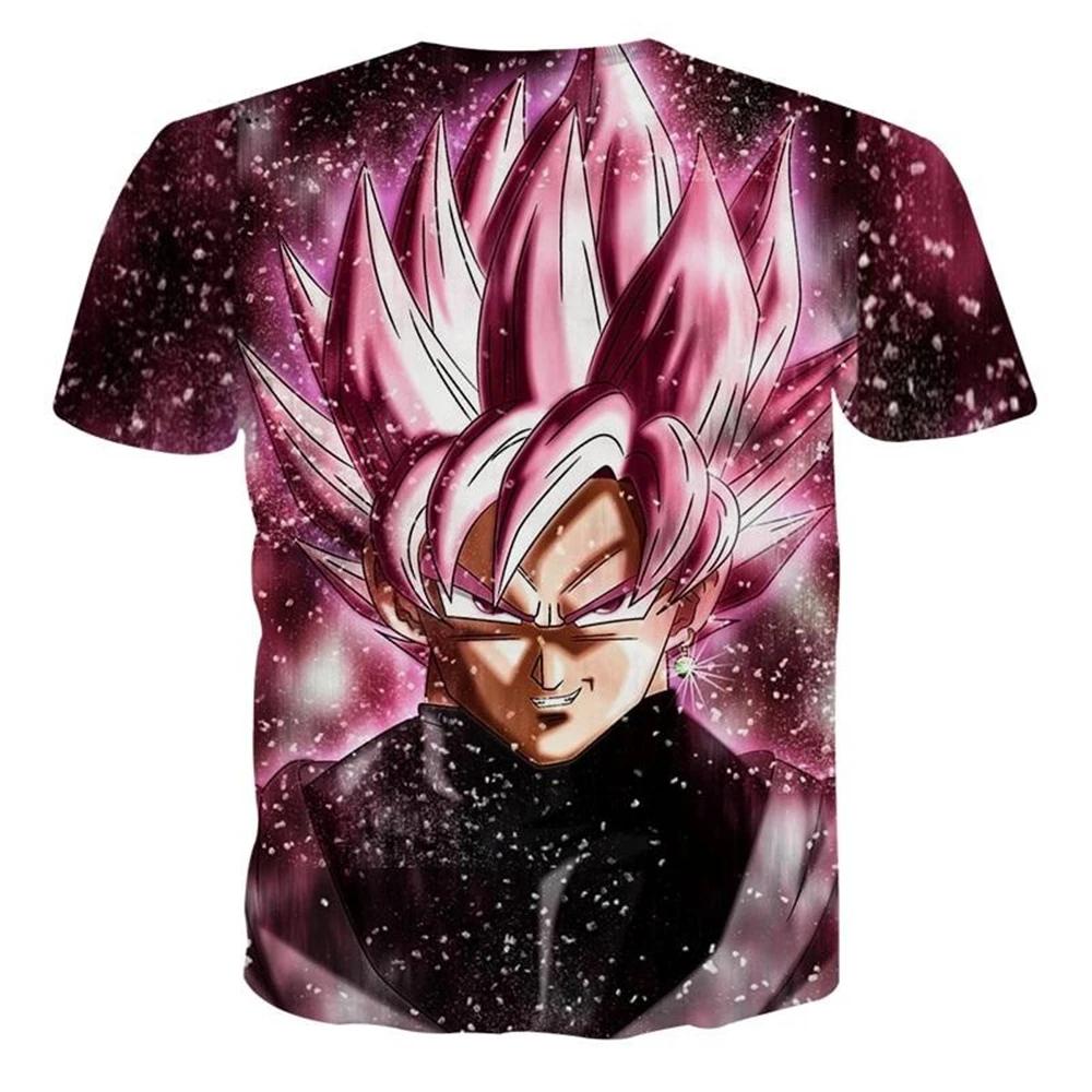 

Japanese Anime Dragon Ball Z Summer 3d Print Super Saiyan Goku Black Rose Pink T-Shirt Kids Adults Cosplay O-Neck Tops Clothing 6XL