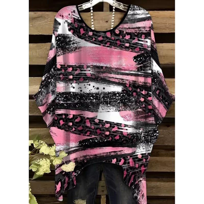 Elegantes Boho-Print-T-Shirt für Plus-Size-Damen