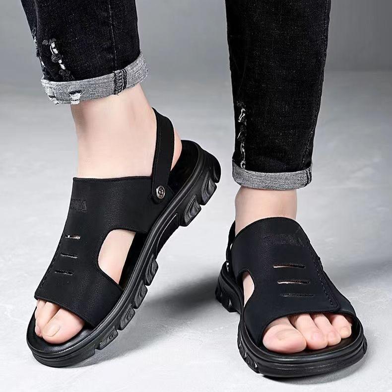 

Сандалии для мужчин нескользящие устойчивые к запахам износостойкие классные тапочки 44 чёрный