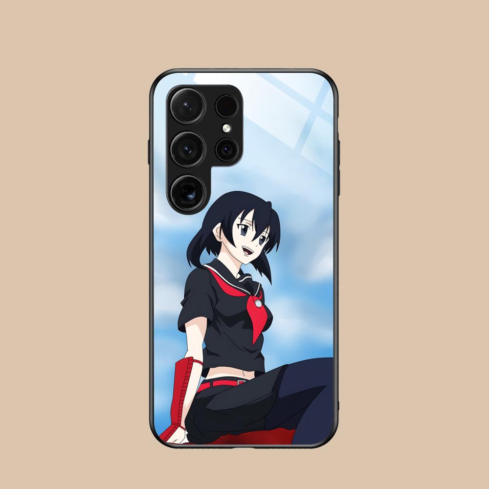 Akame Kurome Glass Mobile Phone Case for Samsung Galaxy S26 S25 S24 S23 S22 S21 S20 Note20 Plus FE Ultra Colorful Cover