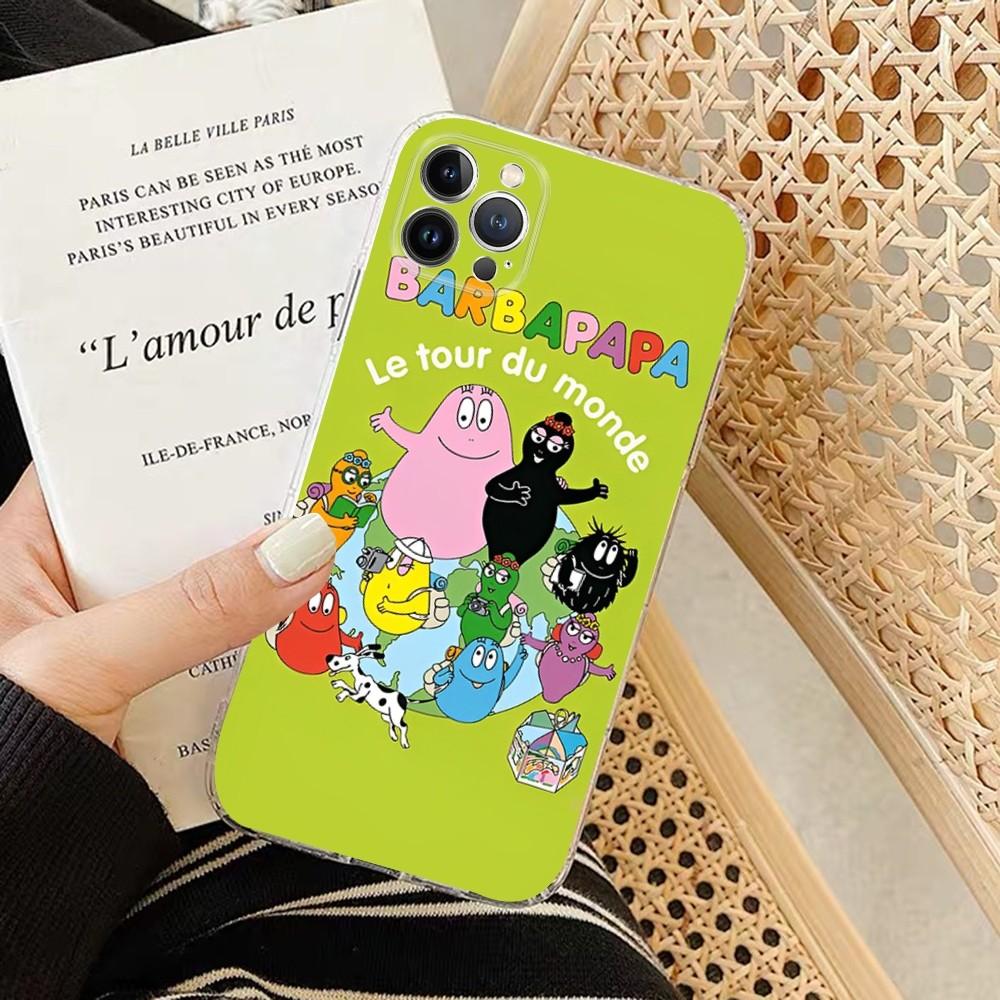 Cartoon Barbapapa Phone Case For iPhone 14 13 12 Mini 11 Pro XS Max X XR SE 6 7 8 Plus Soft Silicone Cover