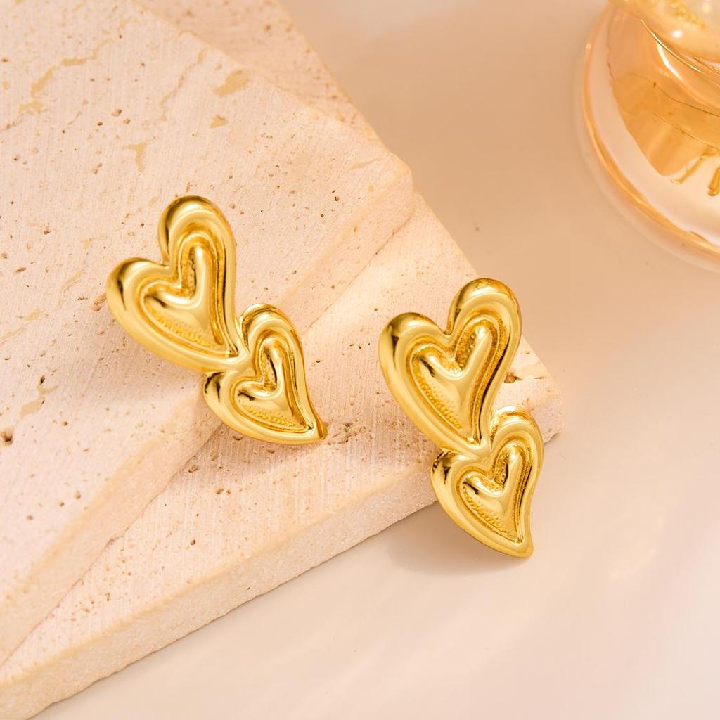 Geometric Irregular 18k Gold Titanium Steel Earrings for Women