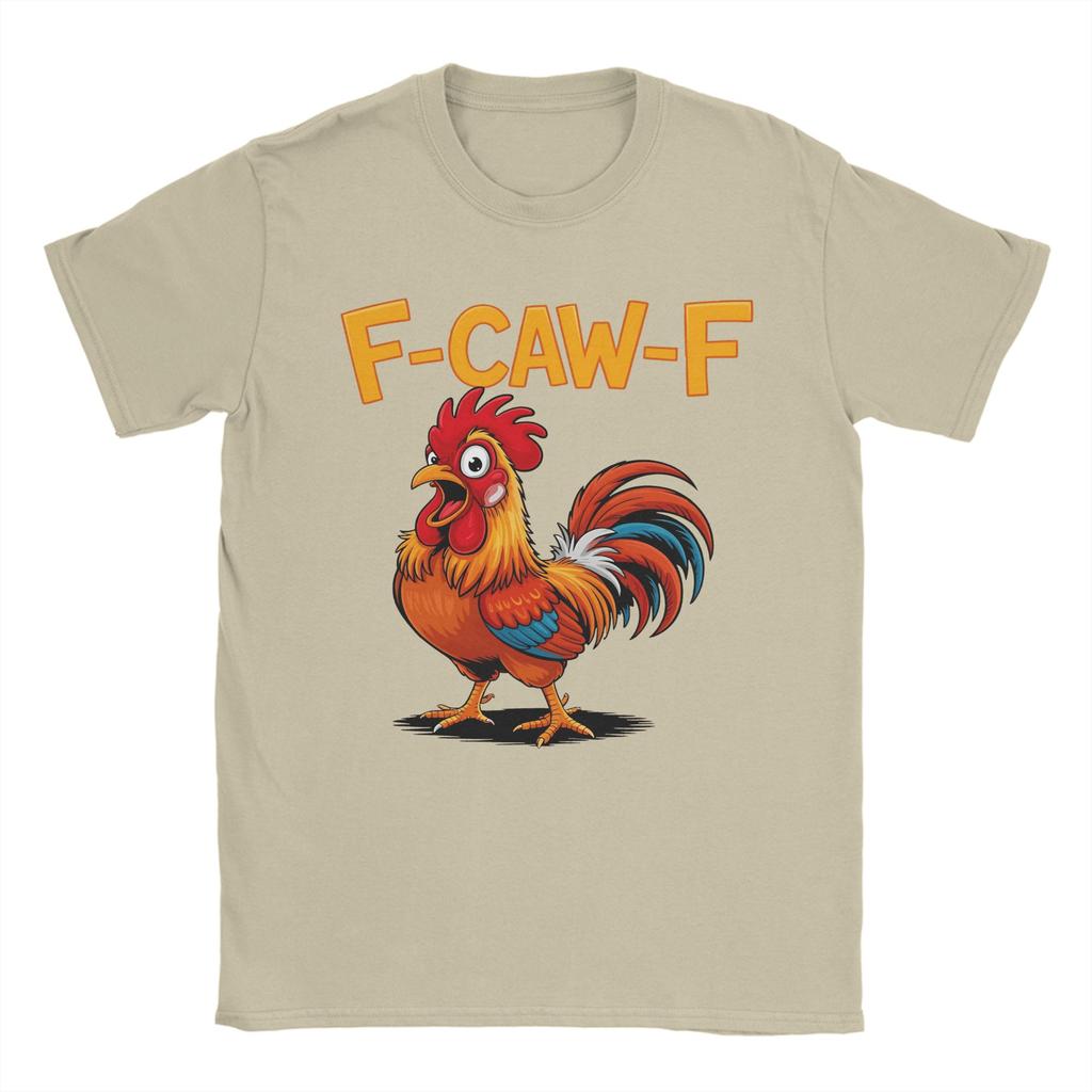 Zabawna koszulka z memem kurczaka F-Caw-F FCAWF na lato, bawełniana koszulka dla mężczyzn, modny T-shirt z krótkim rękawem, casualowe topy Y2K