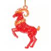 2D Acrylic Glitter Goat Pendant Creative Animal Christmas Ornament for Xmas Tree New Year Party Decoration