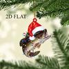 Acrylic Flat 2D Shark and Green Perch Fishing Decor - Perfect for Christmas Trees, Home Decorations and Holiday Celebrations Backpack Pendant Keychain