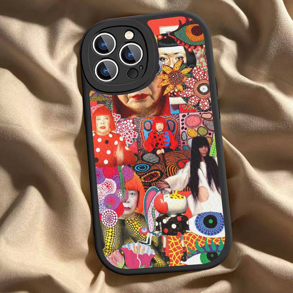 Art Y-Yayoi KusamaS Phone Case For IPhone 16 15 14 11 12 13 Pro Max Plus Back Leather Shell