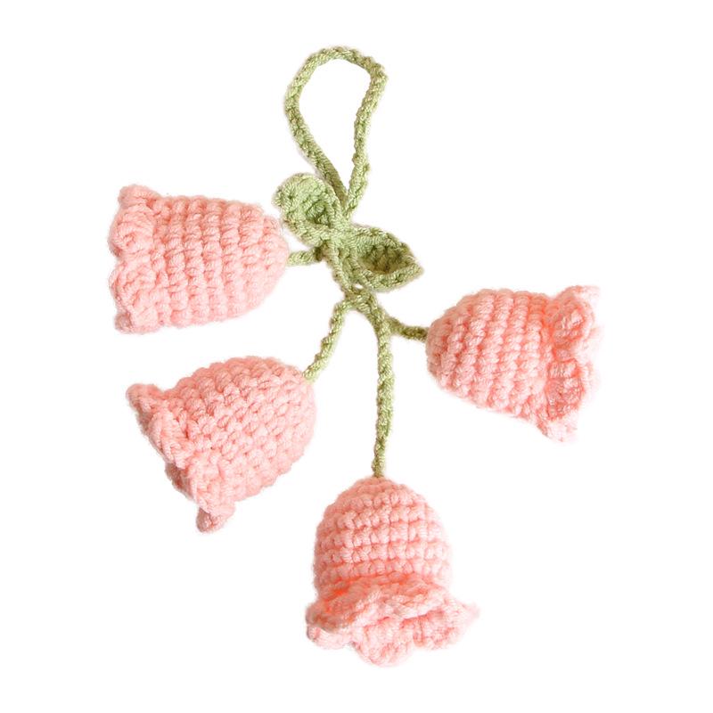 Lily of the Valley Woolen Bag Charm with Preserved Flowers – Girlish Heart Keychain Gift