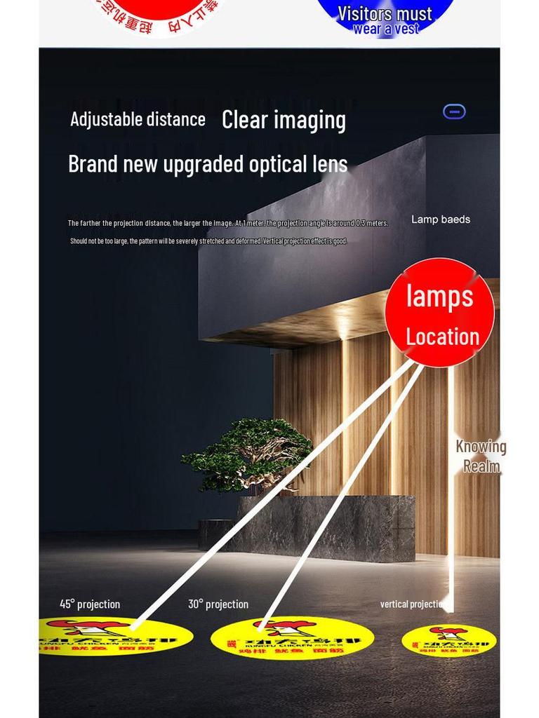 High-Power Industrial Crane Warning Light: Dynamic Zebra Crossing Projector