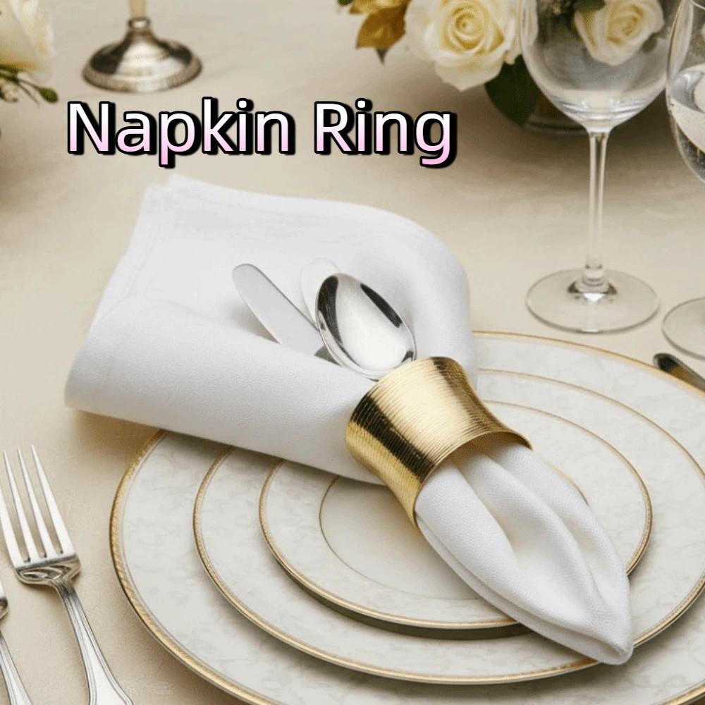 6PCS Luxurious Western-style Napkin Buckle Modern Festive Napkin Buckle Napkin Ring  Event Decor