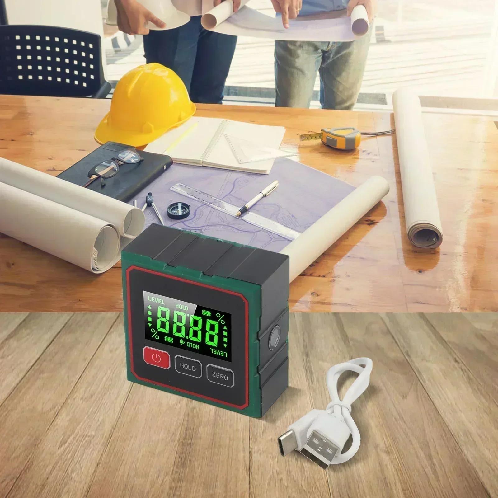 

Magnetic Digital Angle Finder With Electronic 2 In 1 Level Box Type-C Charging Angle Meter For Home Tool Accessory China Mainland