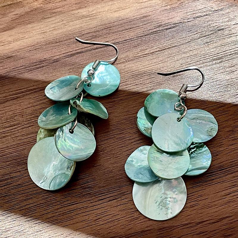 Vintage Blue Glass Bow Earrings - Retro Design Ornament