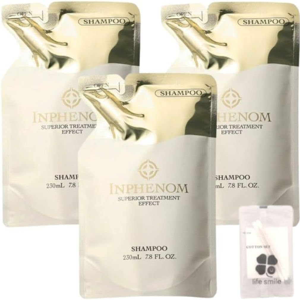 

Сменный блок шампуня Milbon Inphenom 230 мл Smile Original Cotton Сменный блок Ингредиенты для восстановления волос Damage Repair [Набор 3] [Life Included]