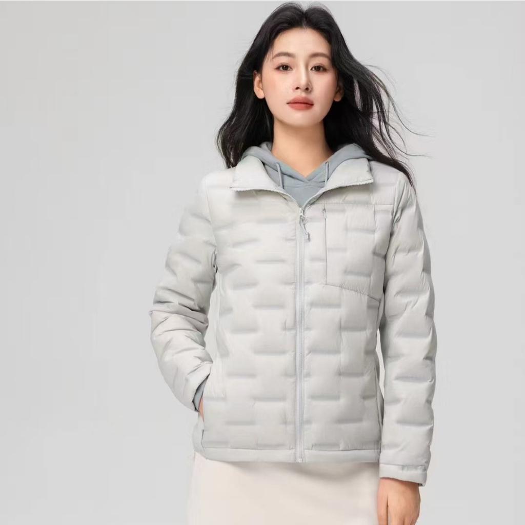 Women's Stand Collar Long Sleeve Puffer Jacket Regular Fit Commuter Down Coat