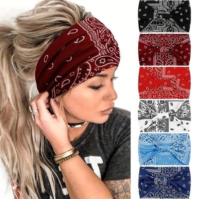 European & American Bohemian Wide Sport Headband - Printed Sweatband