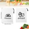 2 Pack Potato Onion Garlic Storage Bag 35x26cm Fabric Potatoes Onion Garlic Bag with Drawstring Closure, Washable Eco Friendly Cotton Food Storage
