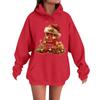 Women's Casual Comfortable Long-Sleeved Christmas Letter-Printed Warm Hooded Crew-Neck Sweatshirt