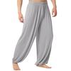 Men Pants Solid Color Elastic Waist Modal Casual Spring Trousers for Daily Wear
