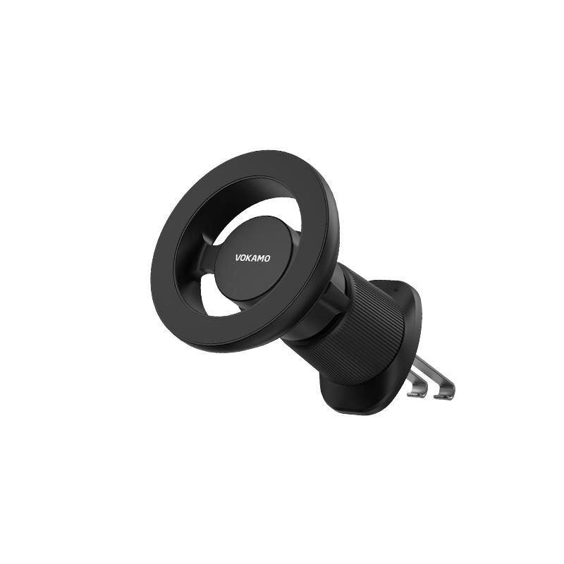 Car Phone Holder OEM ODM Strong Magnet Car Vent Phone Mount Hands Free Car Phone 360 Rotatable Magnetic Car Phone Bracket Manual clip чёрный
