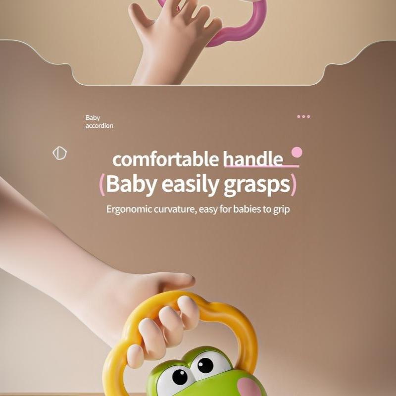 Baby Accordion Sensory Toy With Cute Frog Designs Soft Sound Effect For Infants Early Education Toddlers Play