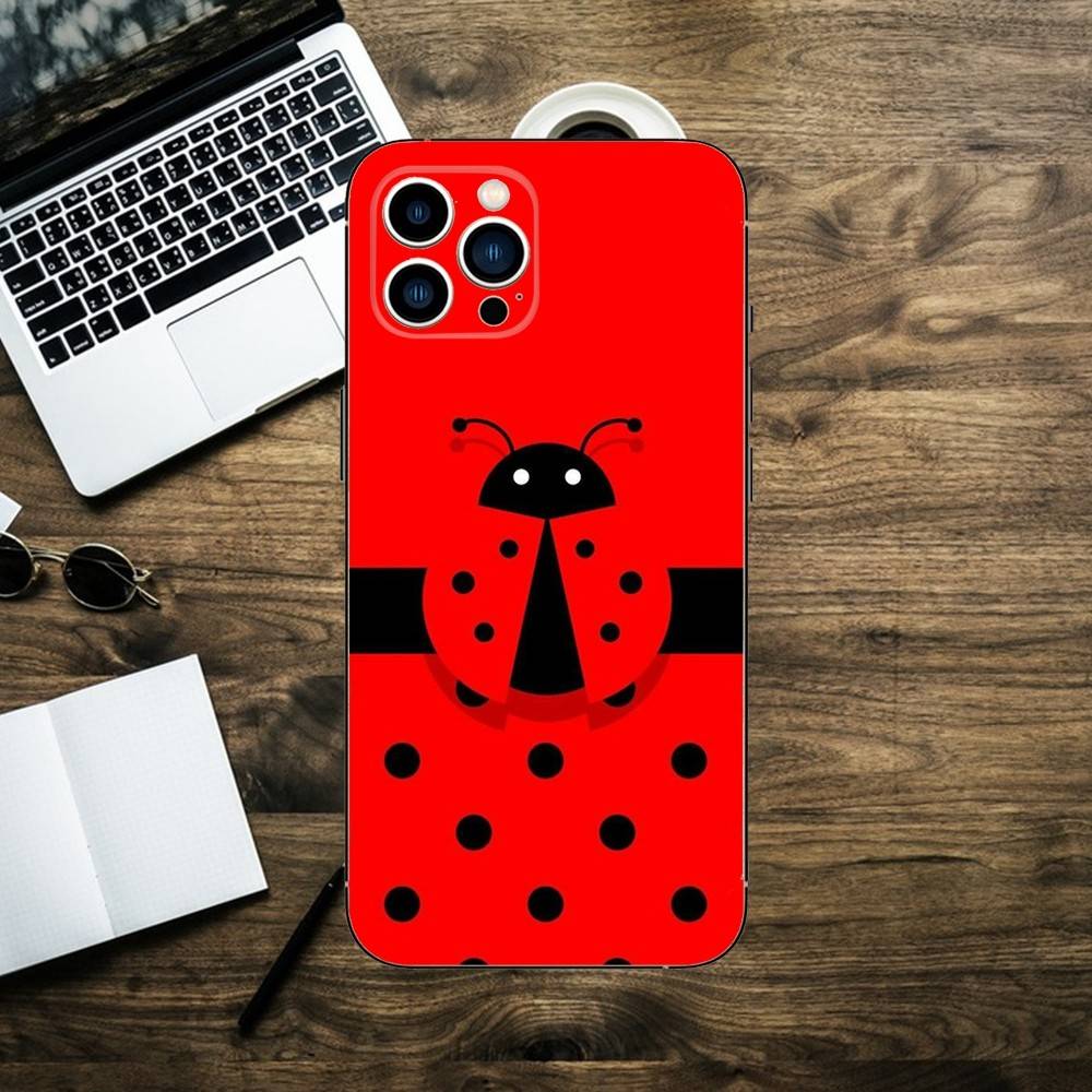 Insect Seven-star ladybug   Phone Case For iPhone 16,15,14,13,12,11,XS,XR,X,8,7,Pro,Max,Plus,mini Silicone Black Cover