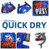 Shark Muay Thai Kickboxing Boxing MMA UFC Casual Shorts Gym Sport Unisex Men Women Workout Quick Dry Print Elastic High Waist Training