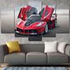 5 Pieces Red High-power Sports Car Posters Modular Canvas HD Prints Paintings Wall Art Pictures Home Decor No Framed
