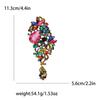 Fashion Retro Alloy Rhinestone Large Glass Brooch Elegant Atmosphere Clothing Corsage Jewelry Pin