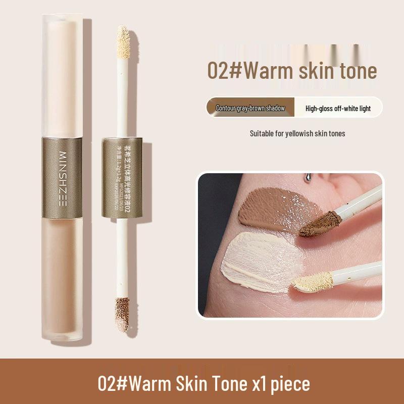 Двусторонний стик для контуринга и хайлайтера: Консилер под глаза, Матовый стик-тень для лица и носа