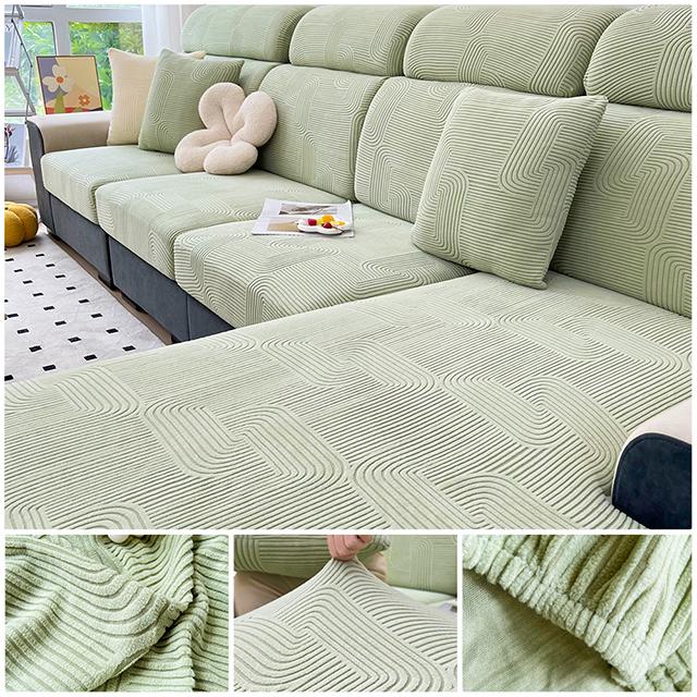 Elastic Sofa Cover Jacquard Polar Fleece Sofa Seat Cushion Cover For Living Room Pet Kids L Shape Corner Armchair Sofa Slipcover