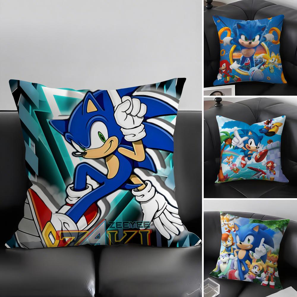 SSonic Cartoon Cushion Cover Pillowcase Ultra Soft Skin Friendly Fabric Cloud Like Comfort Concealed Zipper