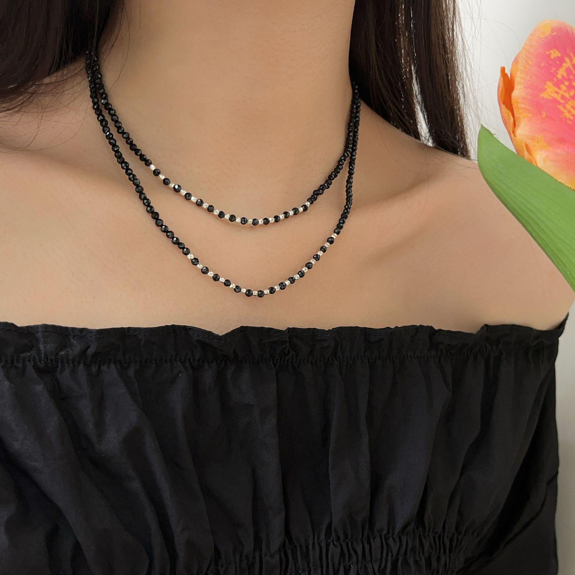 

S925 Sterling Silver Black Agate Choker - European & American Style, Exquisite Craftsmanship, Niche Design 925 Silver