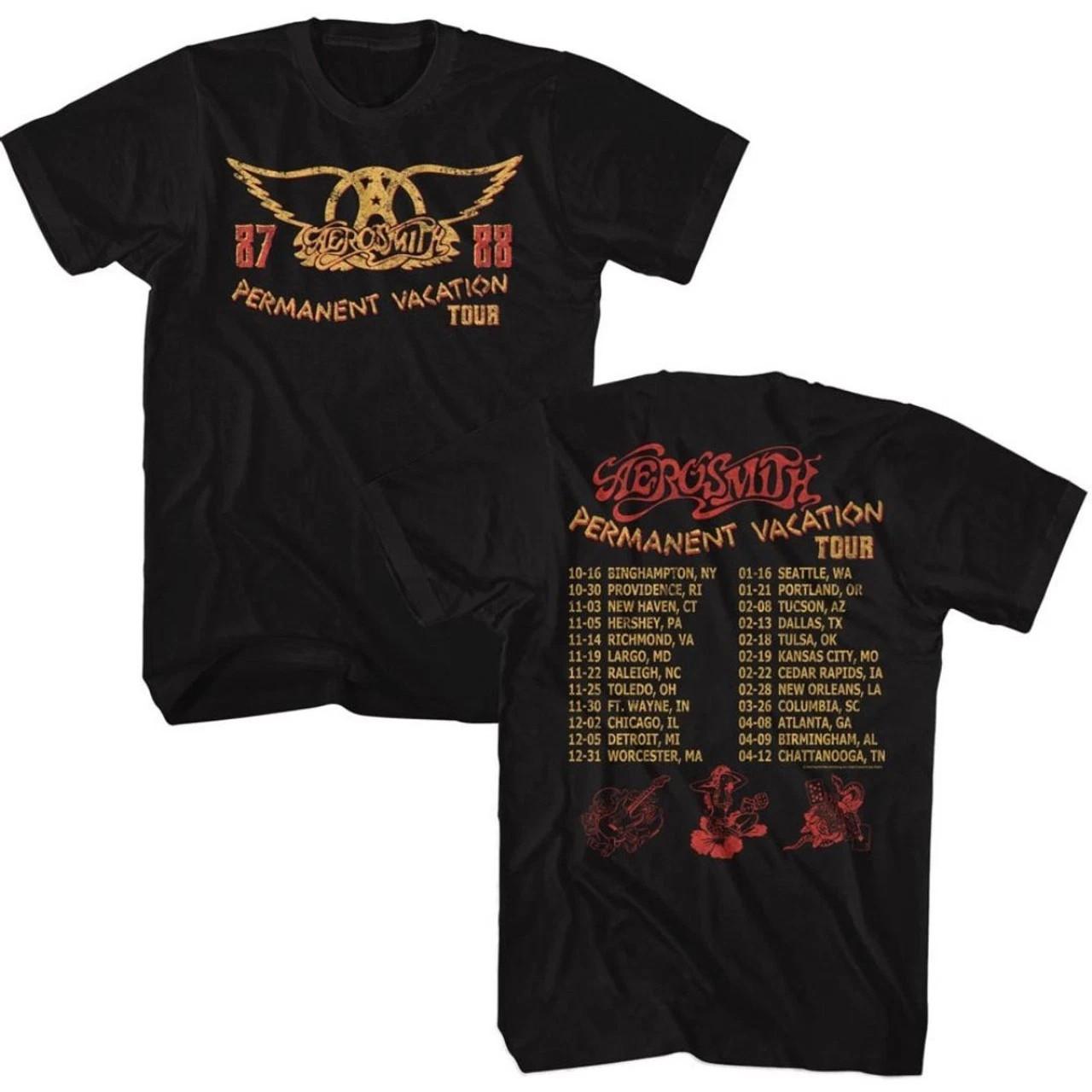 Aerosmith Permanent Vacation Tour  87-88 Men s Unisex Concert T-shirt L