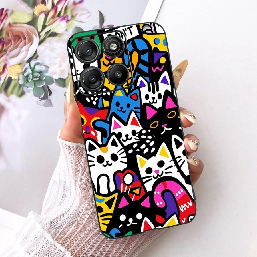 Hülle für Motorola Moto G67 Power Ästhetische Cartoons Weiche Silikon Handyhülle Rückabdeckung für MotoG57 Power G 67 Power TPU Hülle
