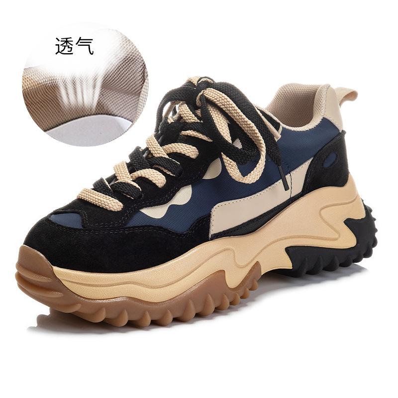 

Детские туфли на присосках, весна 2025, новые туфли на толстой подошве из свиной кожи первого слоя для пап, женские туфли для отдыха и путешествий, натуральная женская кожа 35