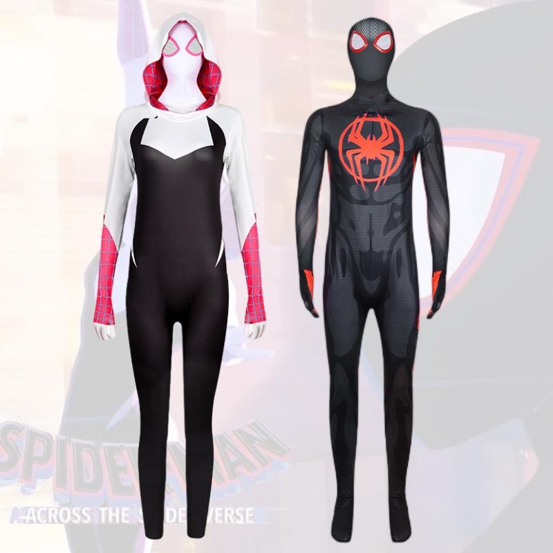 2023 Spider-man Miles Gwen Cosplay Costume Women's Spider-man Jumpsuit Milk Silk Fabric