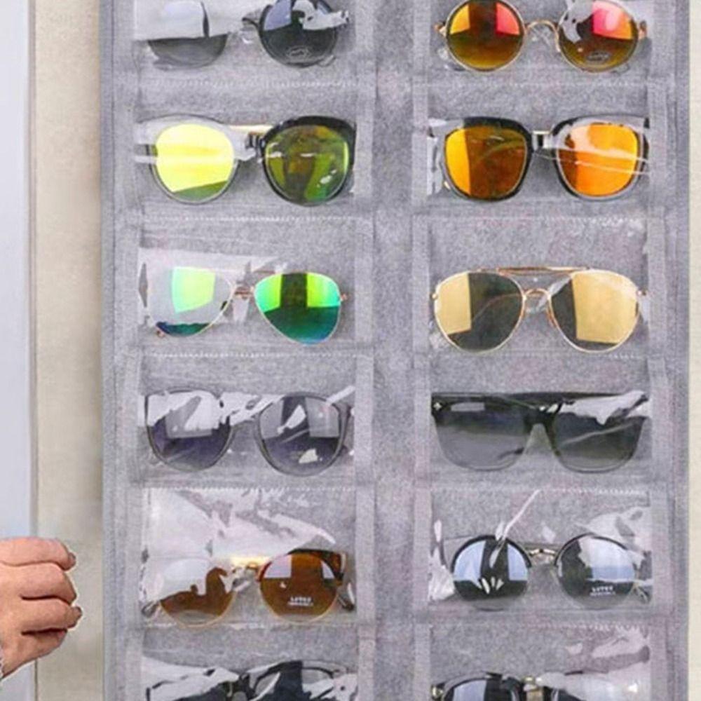 Dust Proof Sunglasses Storage Hanging Bag Visible Sunglasses Storage Holder  Household