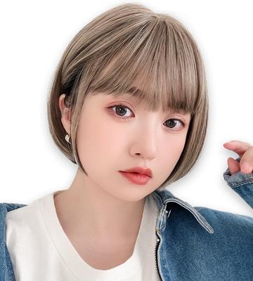 [BrightLala] Women's Bob Wig with Inner Color, Natural Full Wig, Bob Hairstyle, hf1842-TRQ