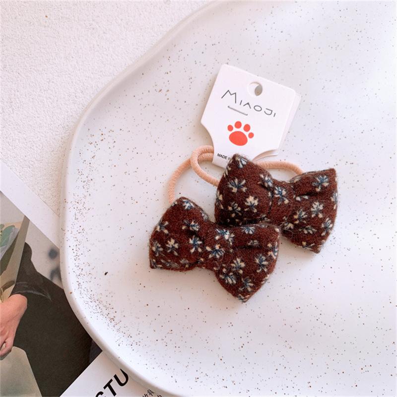 Süße Punktstoff Schleife Haarband Ring Kinder Baby Mädchen Kinder Elastisches Haar Gummi Band Accessoires Kopfschmuck Kopfbedeckung Ornament
