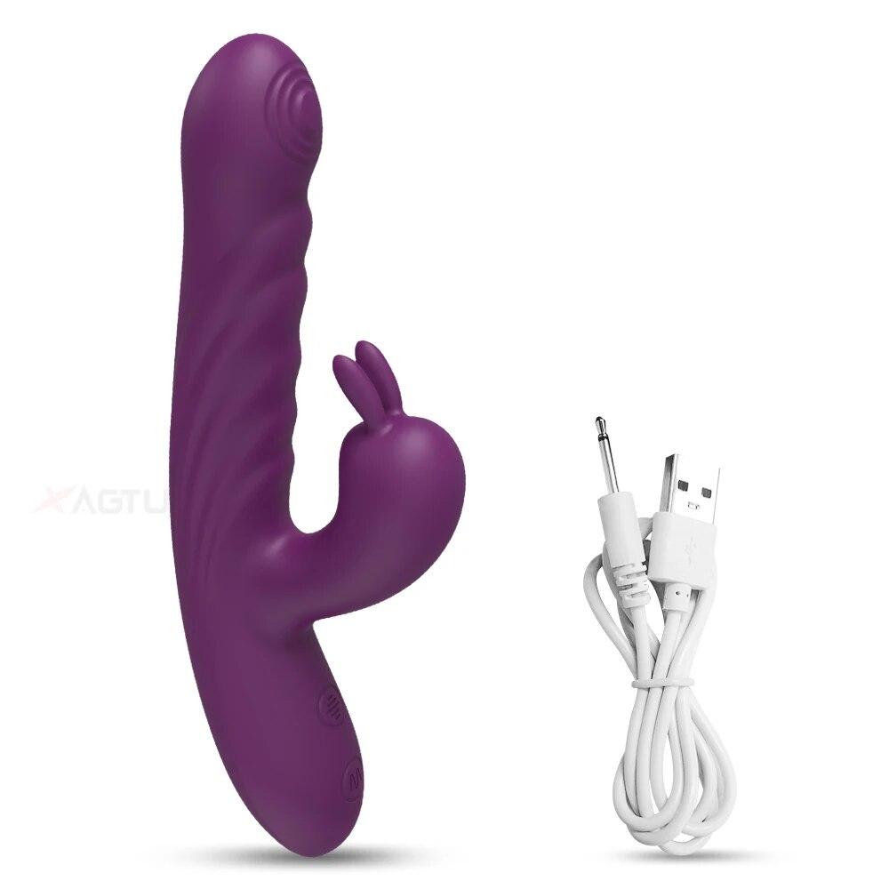 Powerful Thrusting Rabbit Vibrator Female Clitoris Stimulator G Spot  Massager 2 In 1 Dildo Sex Toys Shop Adult Goods for Women