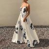 European and American Sexy Elegant Temperament Backless Suspender Loose Vacation Style Long Skirt for Women