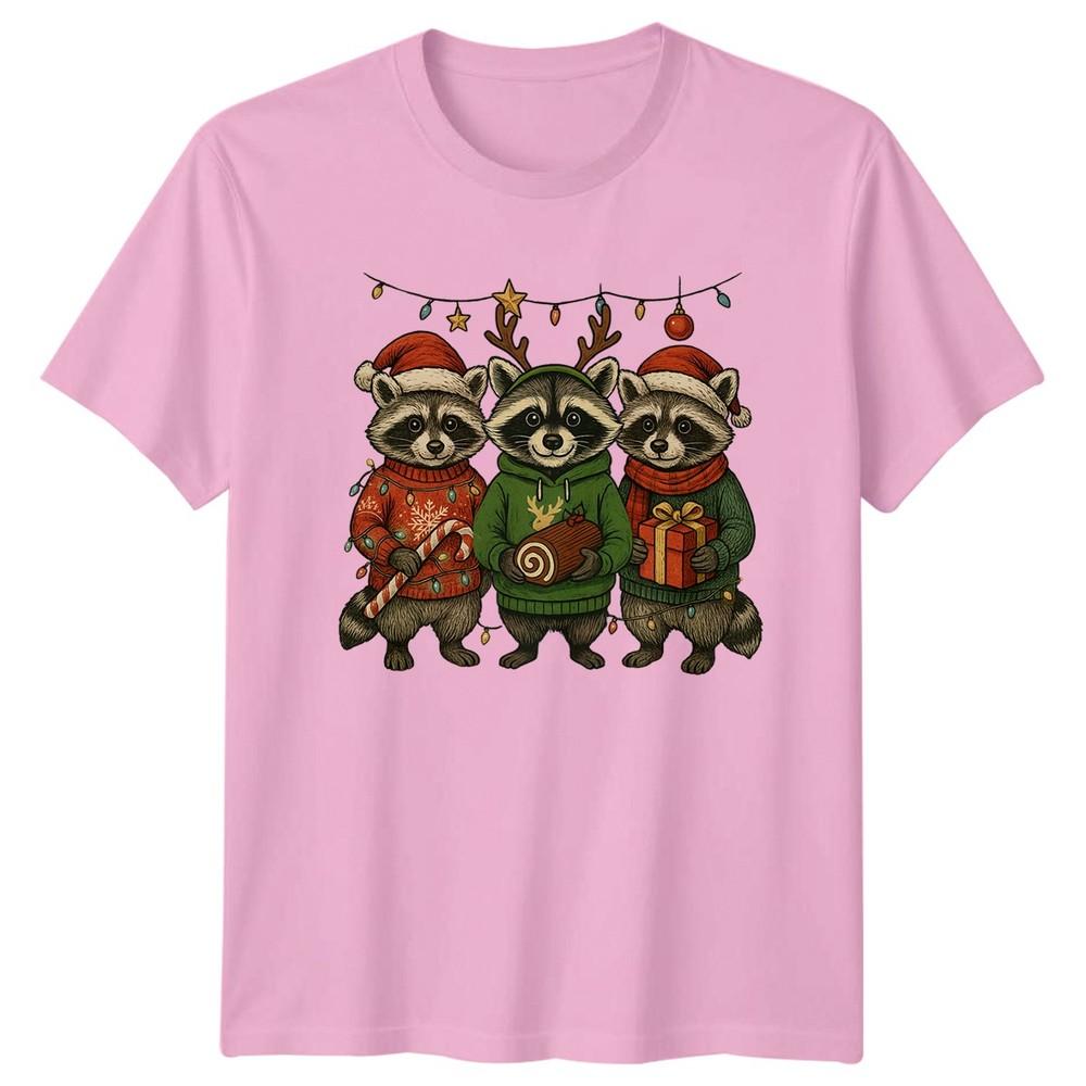Christmas Raccoons Holiday Winter Unisexs TShirt Unisexs Tee Graphic Unisex Top