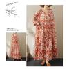 2025 New Thin Round Neck Long Sleeve Loose Slim Large Swing A-line Dresses