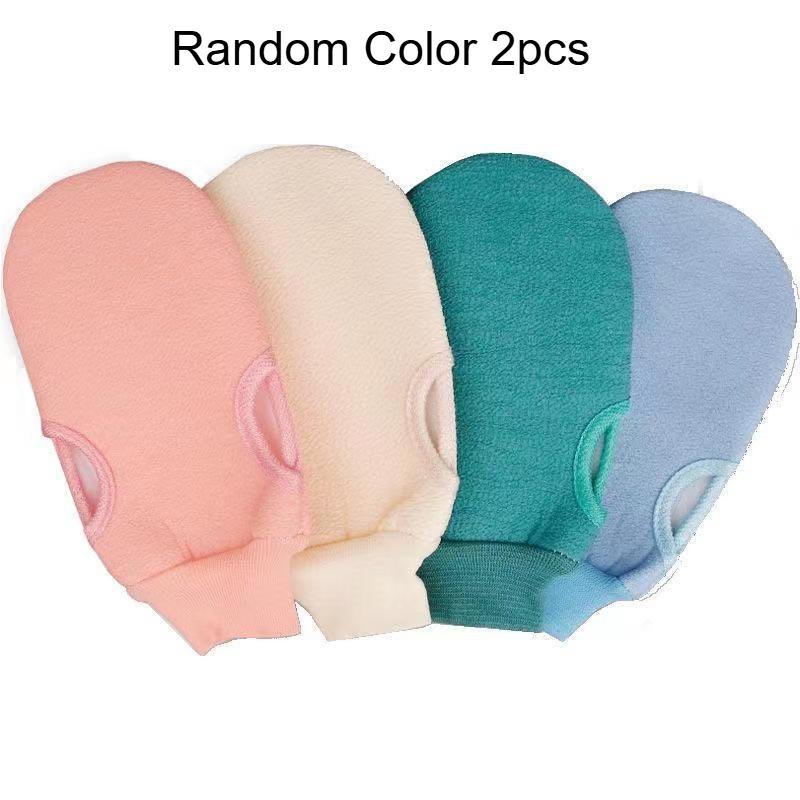 

2/4pcs Bath Gloves for Smooth Light Beige -polyester cotton Shower Scrub Gloves, Gentle Dead Light Beige & Impurities Removal