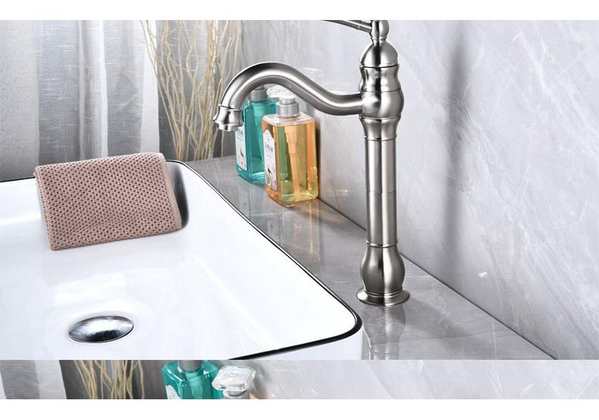 Antique American Brass Kitchen Faucet with Dual Temperature Control In Matte Black Finish