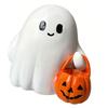 Halloween Glowing Ghost Decor LED Light Up Resin Figurine Battery Powered Tabletop Ornament For Home Party Decoration