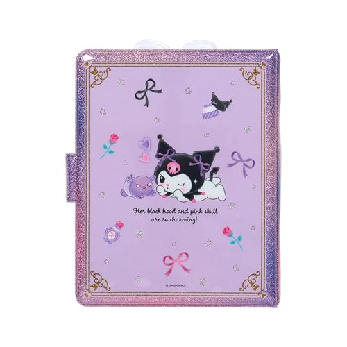Sanrio 913952 Exciting Sticker & Sticker Notebook, Kuromi Storage, Charm Included, Sticker Mount, Stick and Peel, Case with Slider, Letter Style Memo