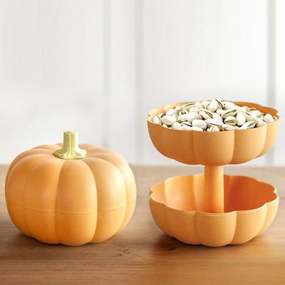 Living Room Double Layer Household Pumpkin Dried Fruit Plate Fruit Snack Cute Creative Fruit Box Food Storage Containers