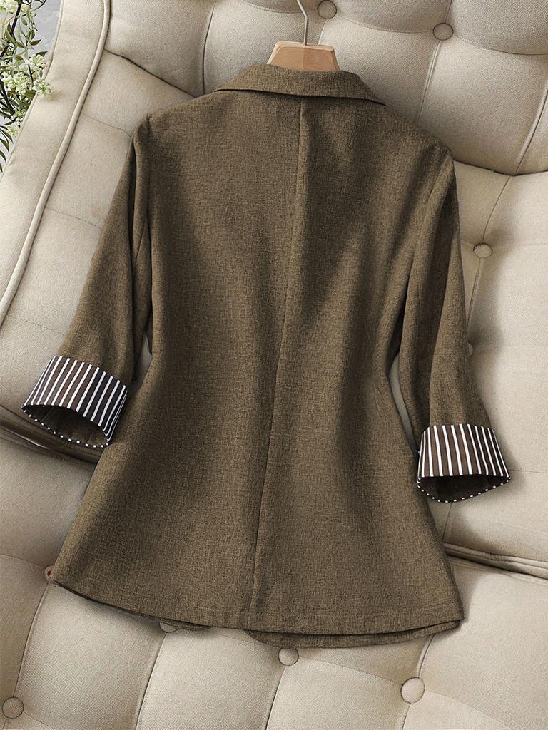 Chic Mini Blazer Autumn Fashion 7/8 Sleeve Cardigan for Women